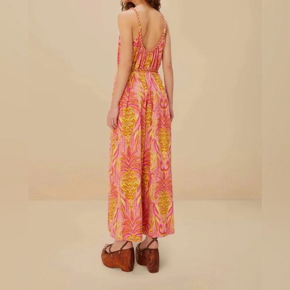 FARM Rio Pineapple Tapestry Pink Jumpsuit- Size Small - Picture 2 of 7